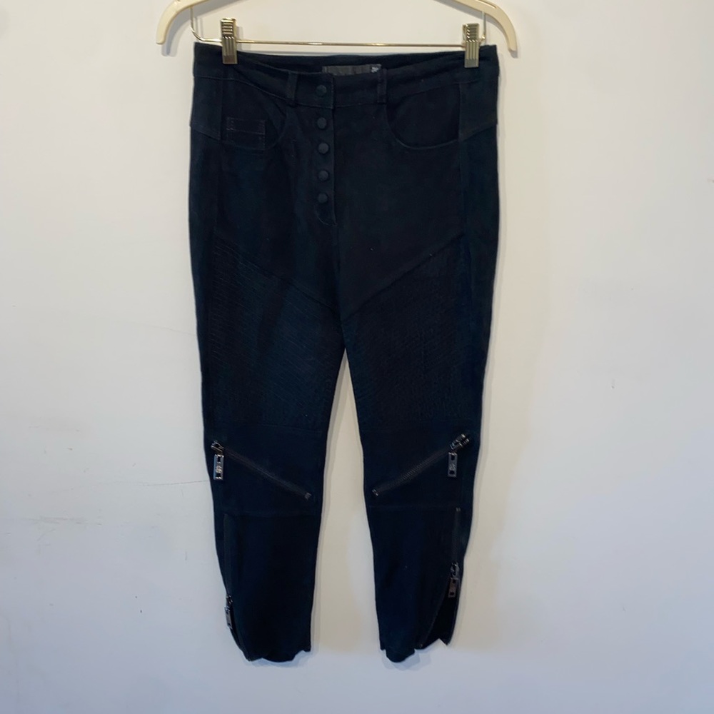 JOHN JOHN BLACK Genuine goat leather MOTTO ZIP STYLE pants size 26